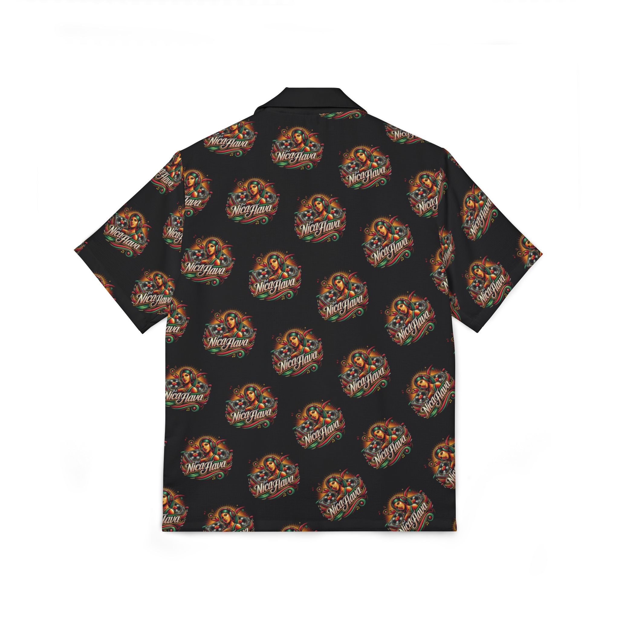 "DJ NicaFlava" Men’s Hawaiian Camp Shirt – Tropical Style for Beach Days & Summer Vibes